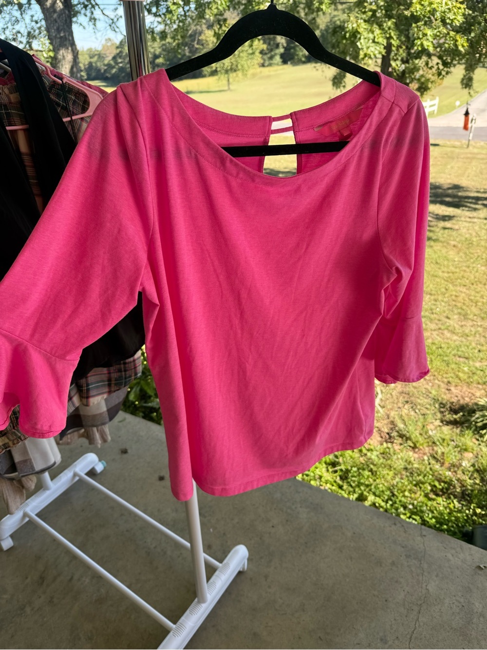 Lilly Pulitzer Women's Pink Ruffle-Sleeve Top